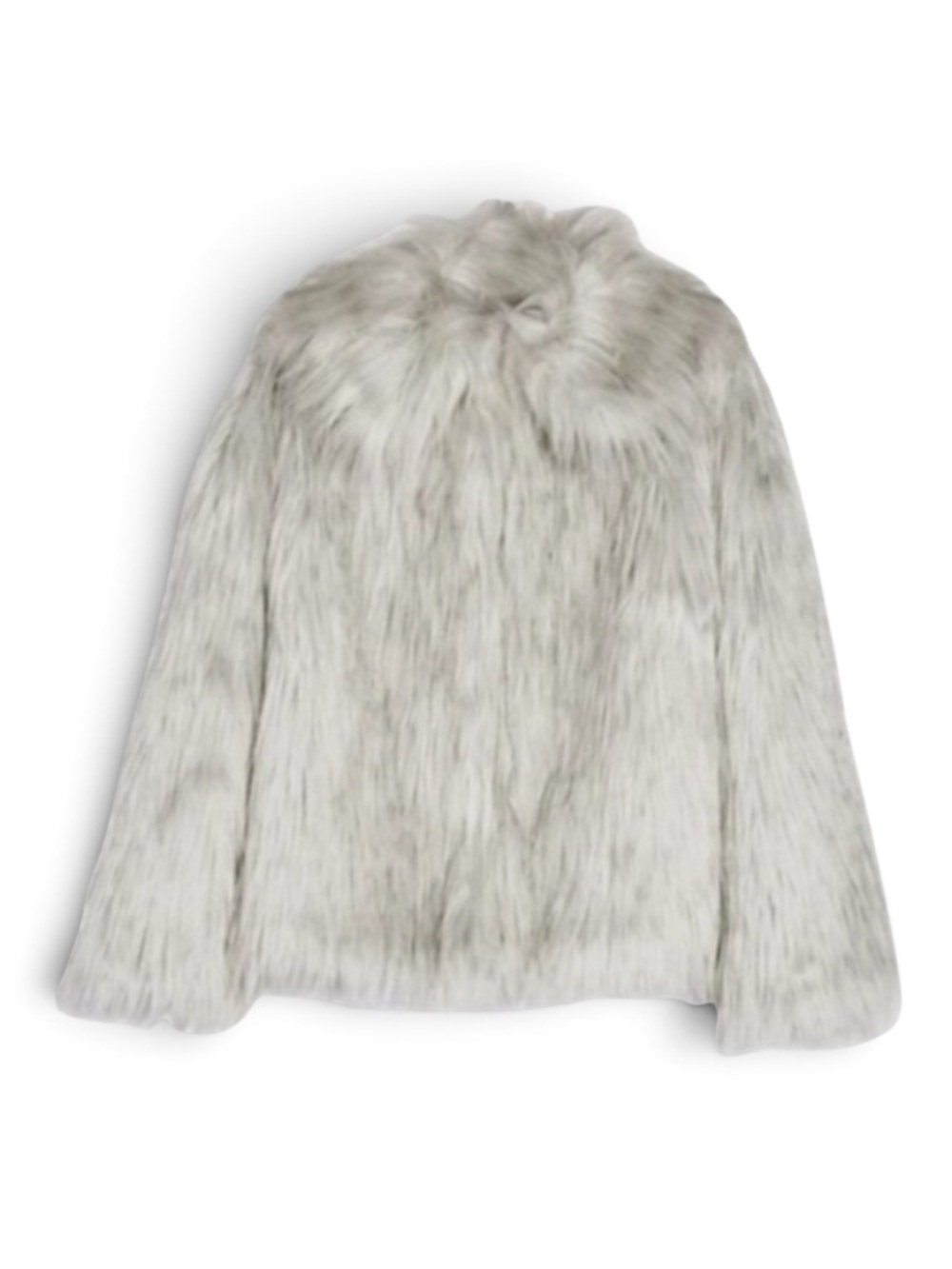 TOPSHOP Faux Fur Shag Jacket Coat 8 Gray - Picture 12 of 12